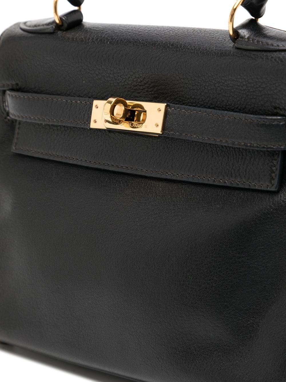Pre-owned Hermes 1990 Mini Kelly Two-way Bag In Black | ModeSens