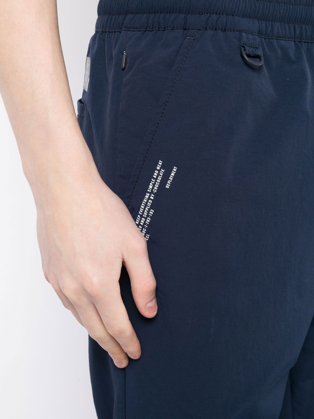Shop Chocoolate Mid-rise Tapered Track Trousers In Blue