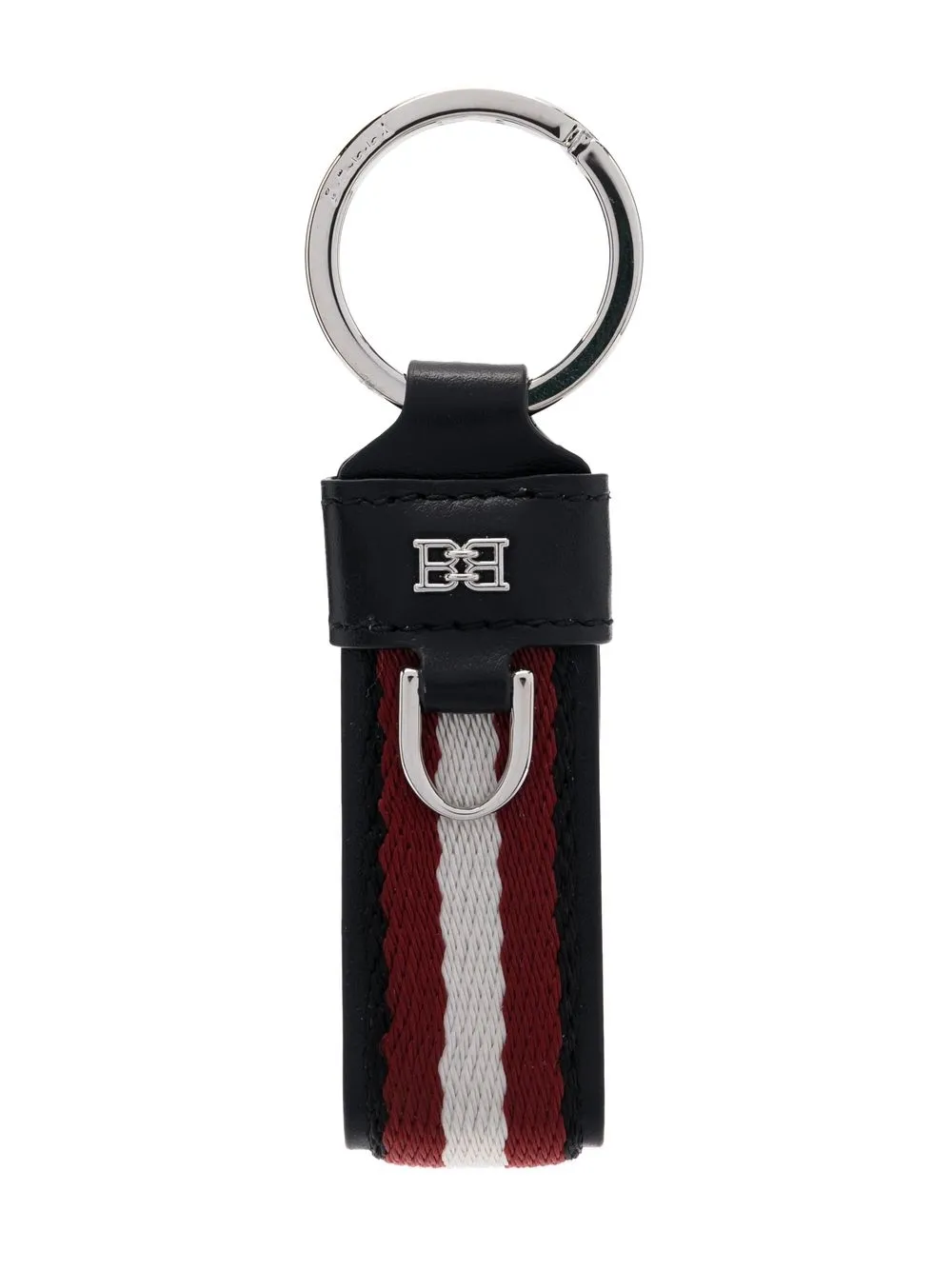 

Bally logo striped keyring - Black