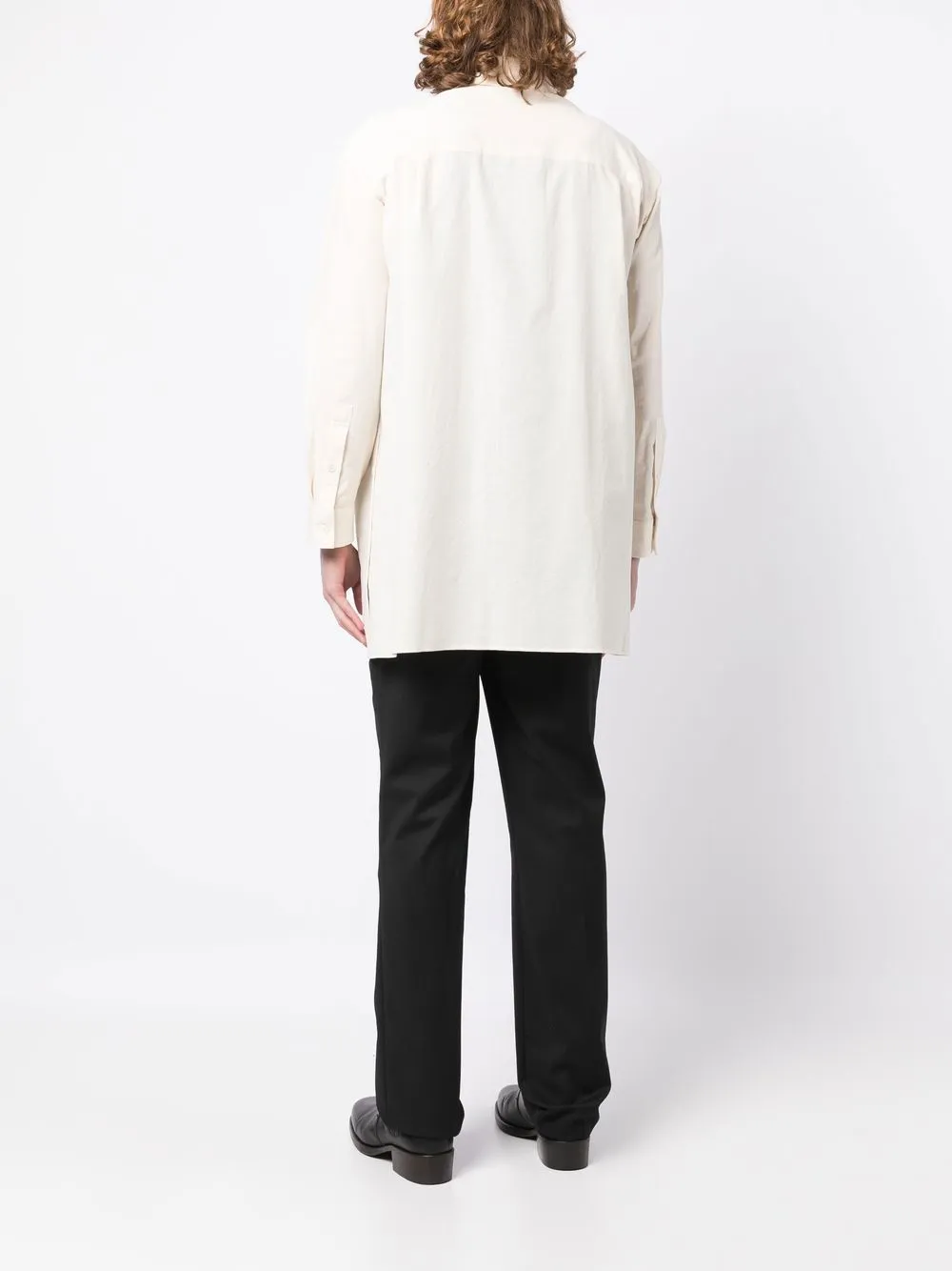 Shop Yohji Yamamoto Chest-pocket Long-sleeve Shirt In Yellow