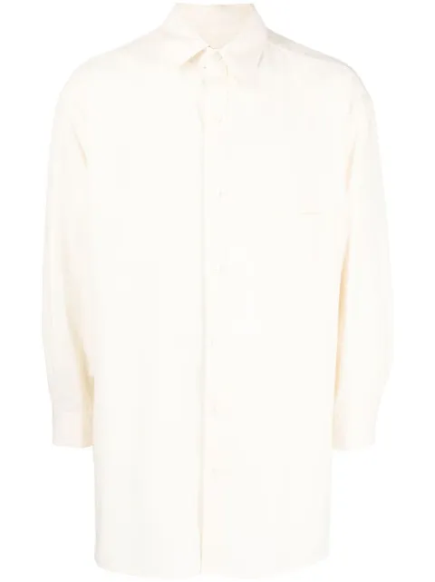 Yohji Yamamoto camisa manga larga con bolsillo en el pecho