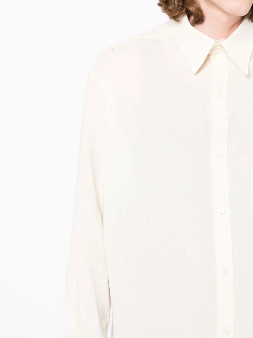 Shop Yohji Yamamoto Chest-pocket Long-sleeve Shirt In Yellow