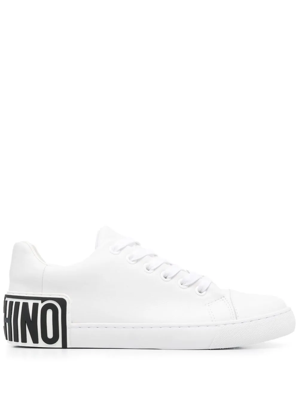 

Moschino logo-patch lace-up sneakers - White