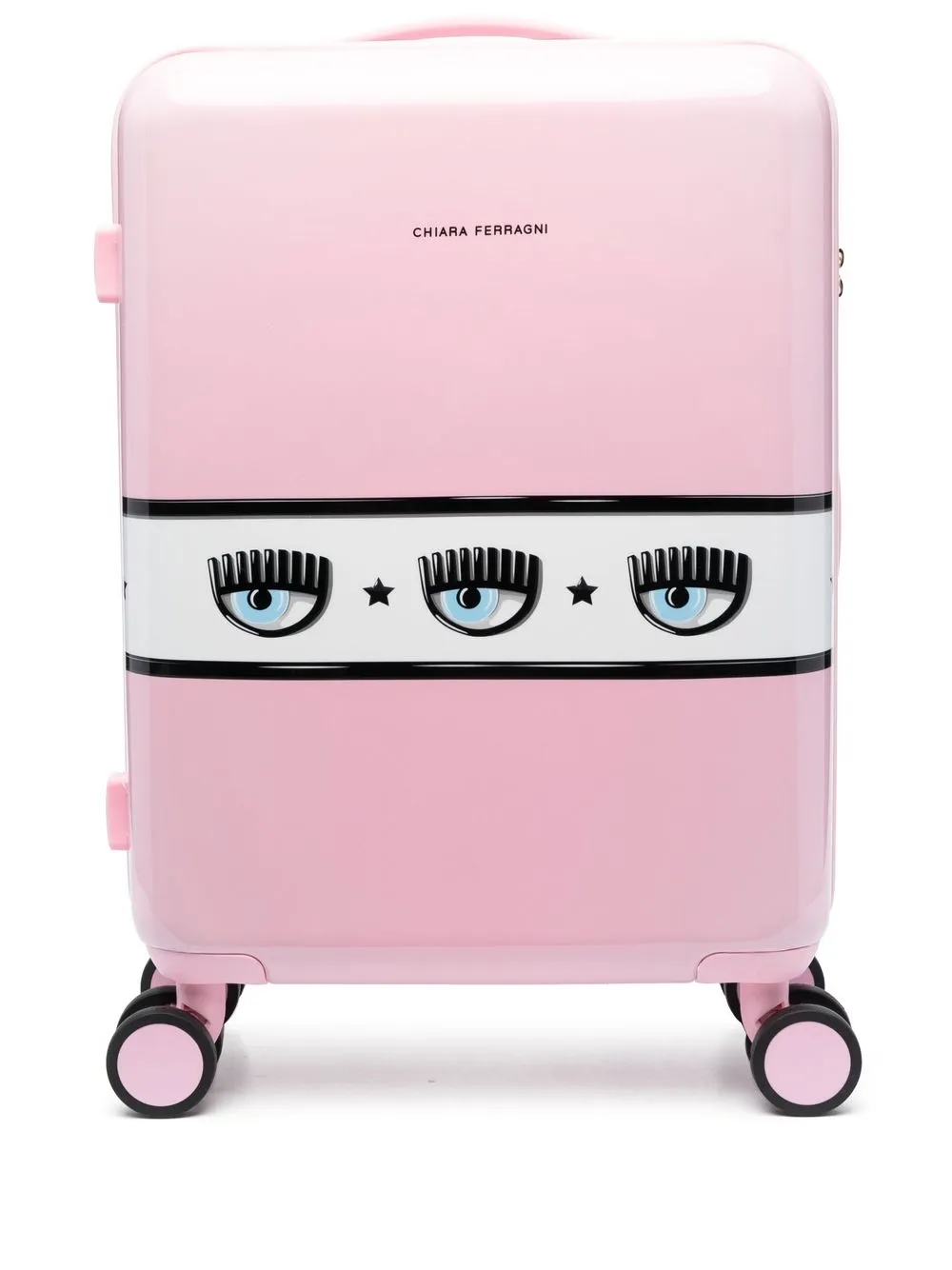 

Chiara Ferragni Eyelike-motif four-wheel suitcase - Pink