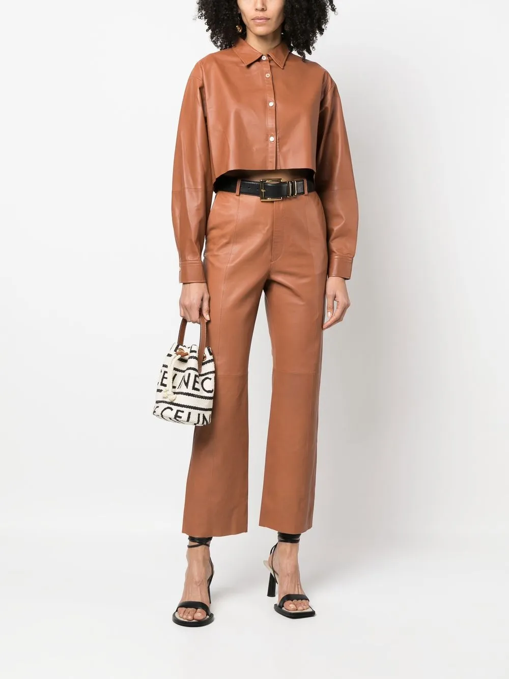 Forte Forte Cropped blouse - Bruin