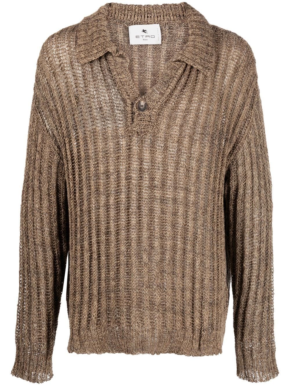 Shop Etro Chunky Ribbed Knit Jumper In Neutrals
