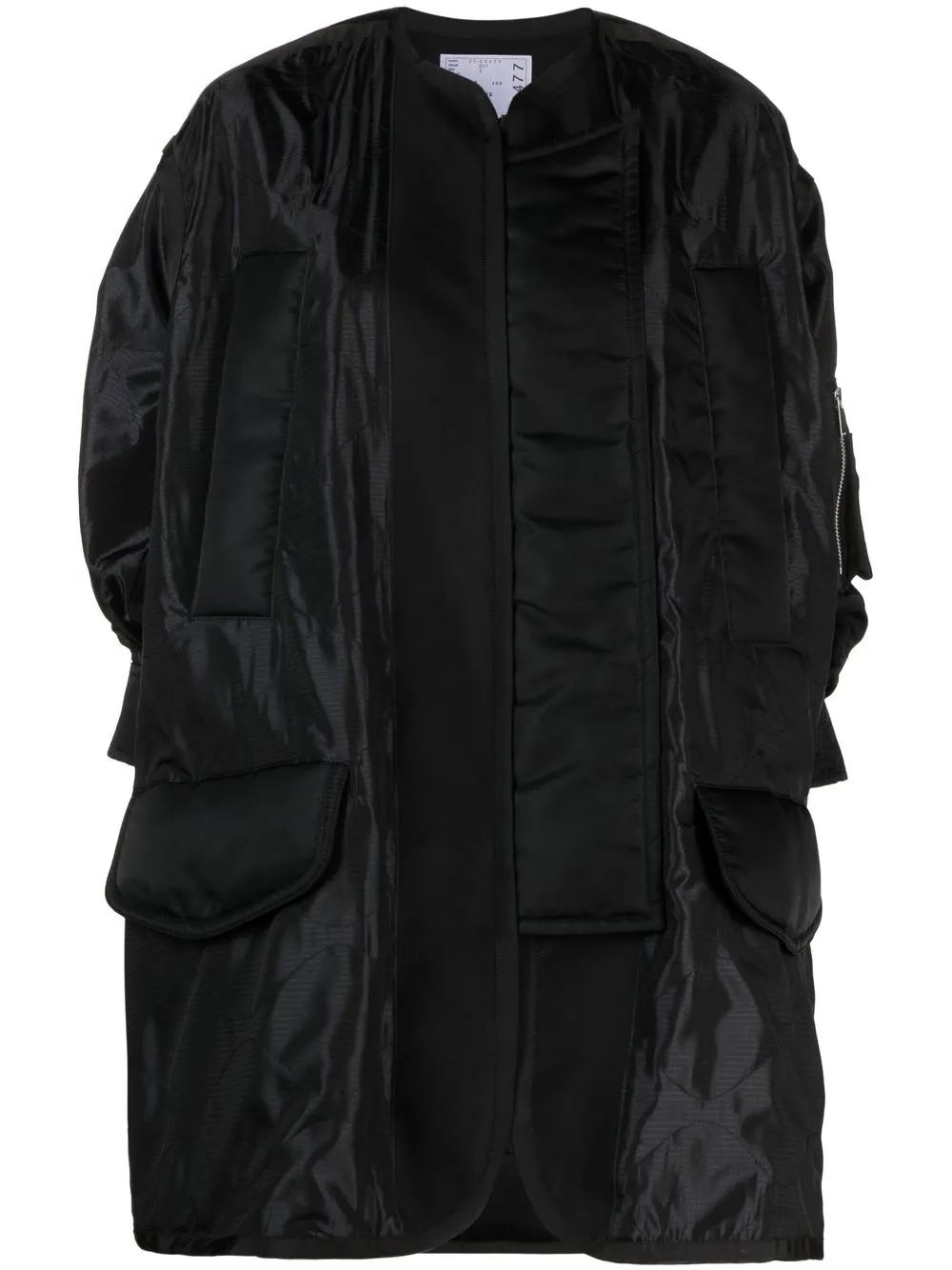

sacai chamarra oversize con motivo patchwork - Negro