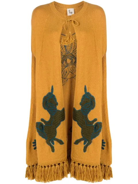 PAULA embroidered knitted cape