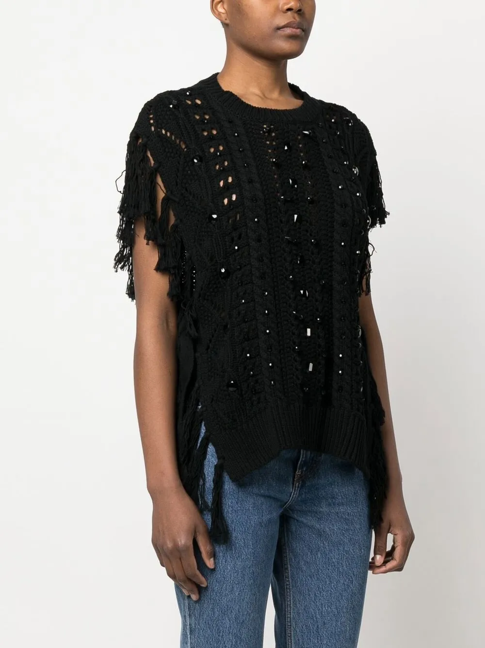 TWINSET Tasselled openknit Vest Farfetch