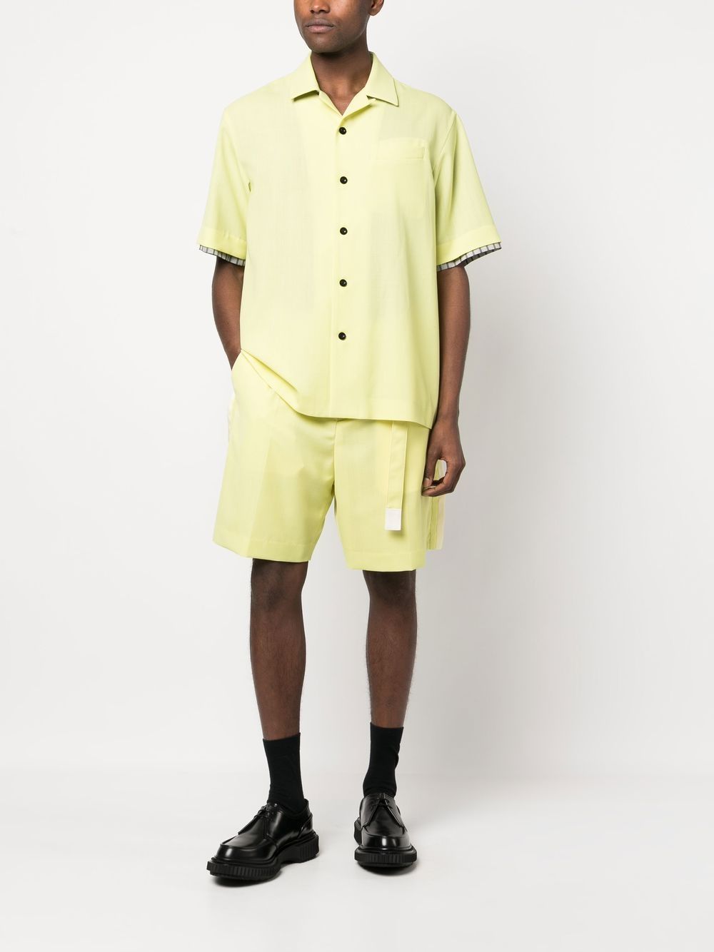 Shop Sacai Shortsleeved Oversized Shirt In Gelb