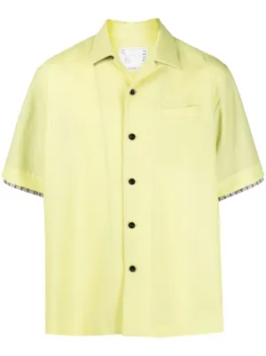 Sacai zip-pocket Taffeta Shirt | Blue | FARFETCH CA