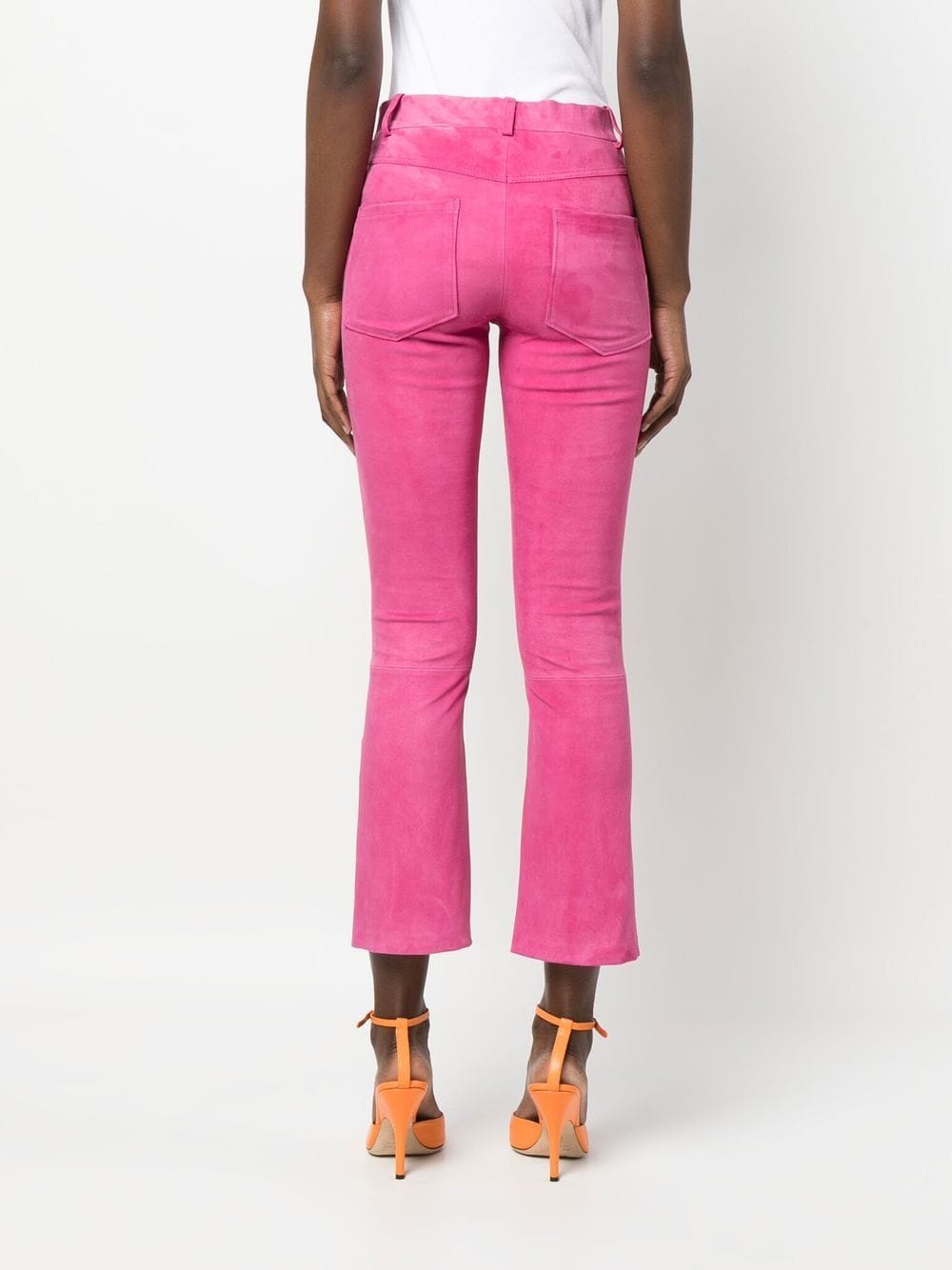 Shop Arma Slim Cropped-leg Trousers In Pink
