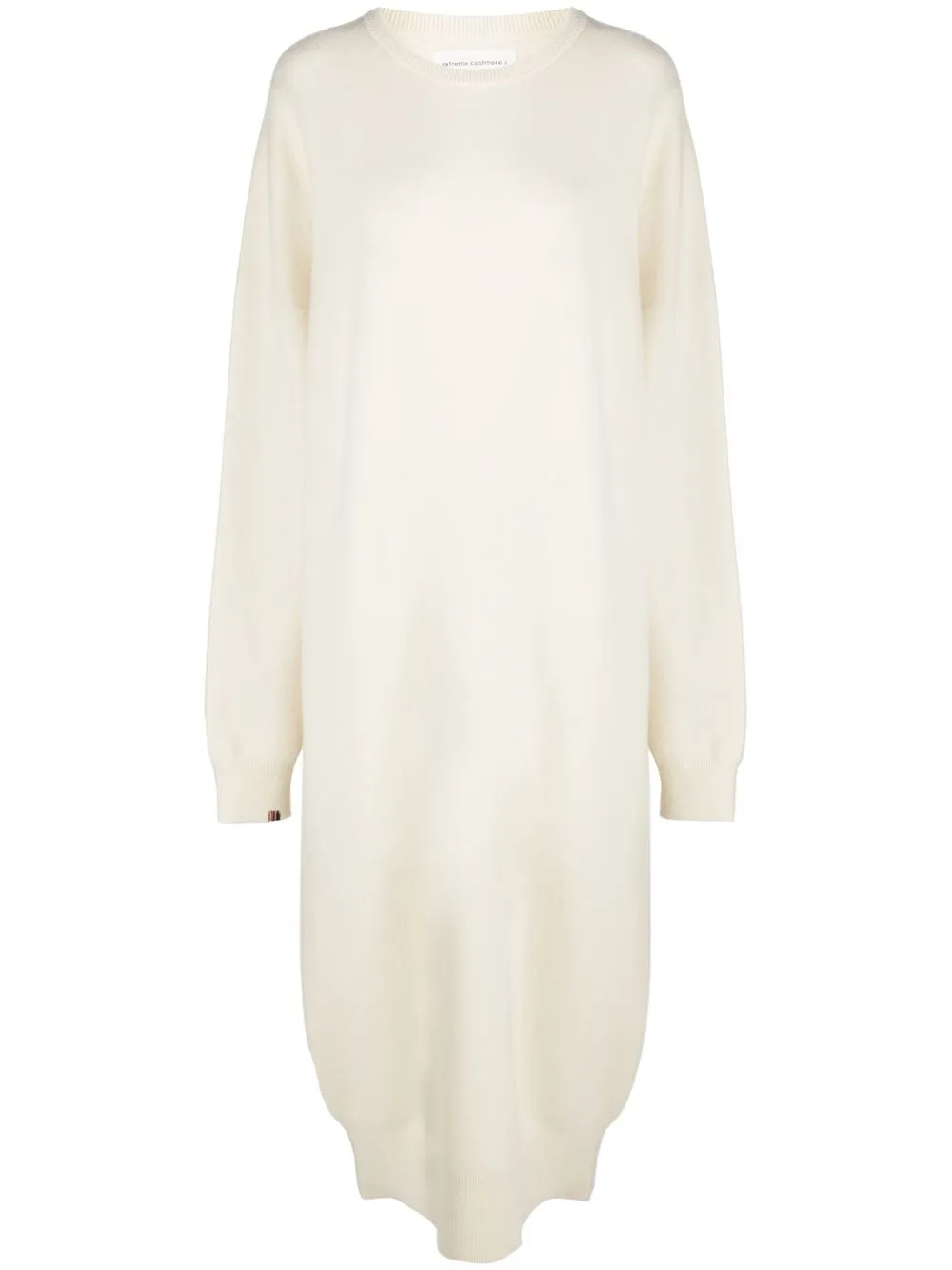 

extreme cashmere round neck long-sleeved knitted dress - Neutrals