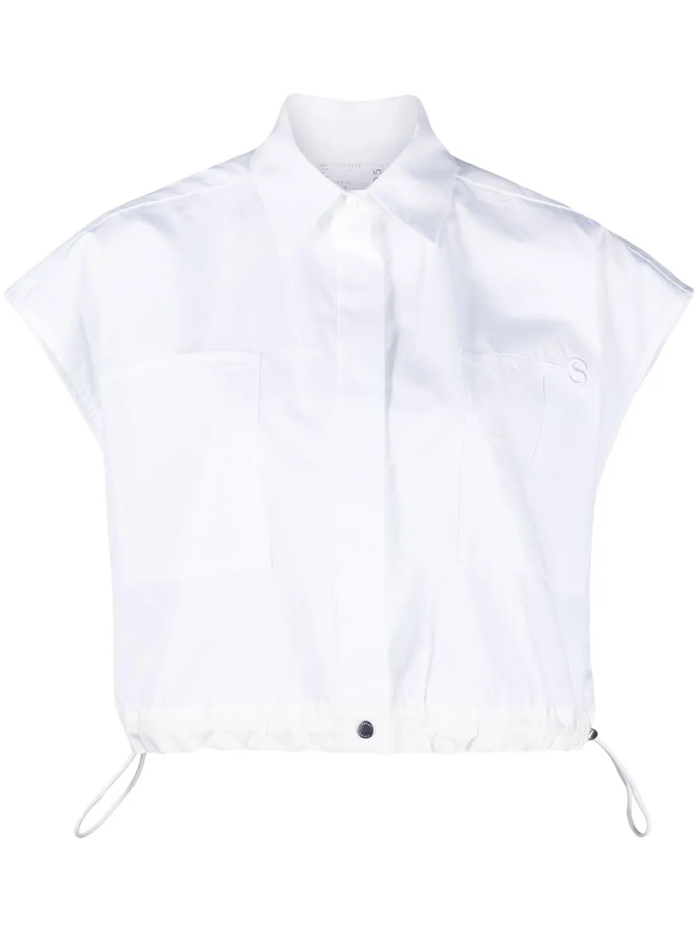 

sacai cropped sleeveless shirt - White