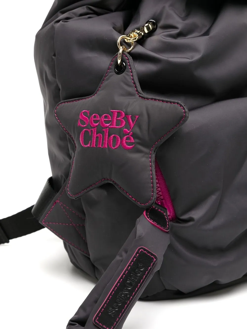 See By Chloé Joy Rider Embroidered-logo Backpack In Schwarz