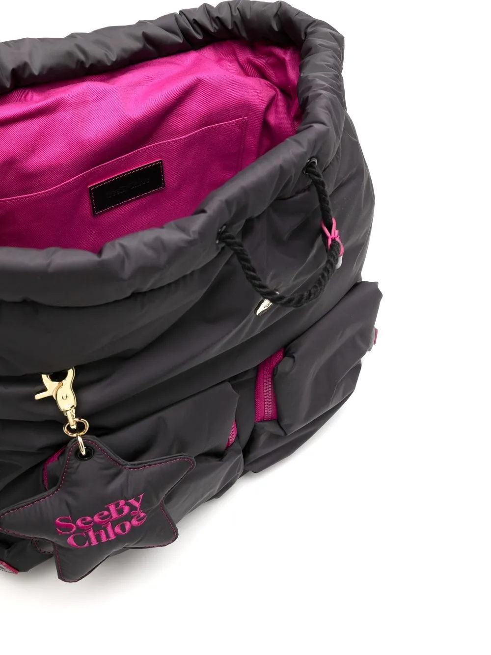 See By Chloé Joy Rider Embroidered-logo Backpack In Schwarz