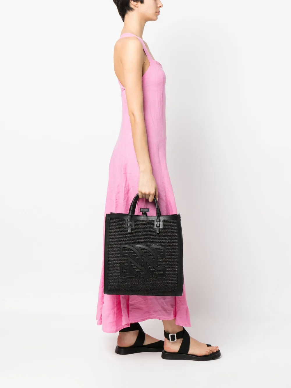 Casadei Leren shopper - Zwart