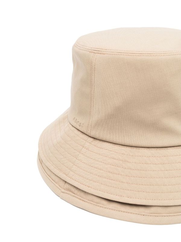 Sacai layered-brim Wool Bucket Hat - Farfetch