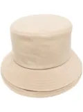 sacai layered-brim wool bucket hat - Neutrals