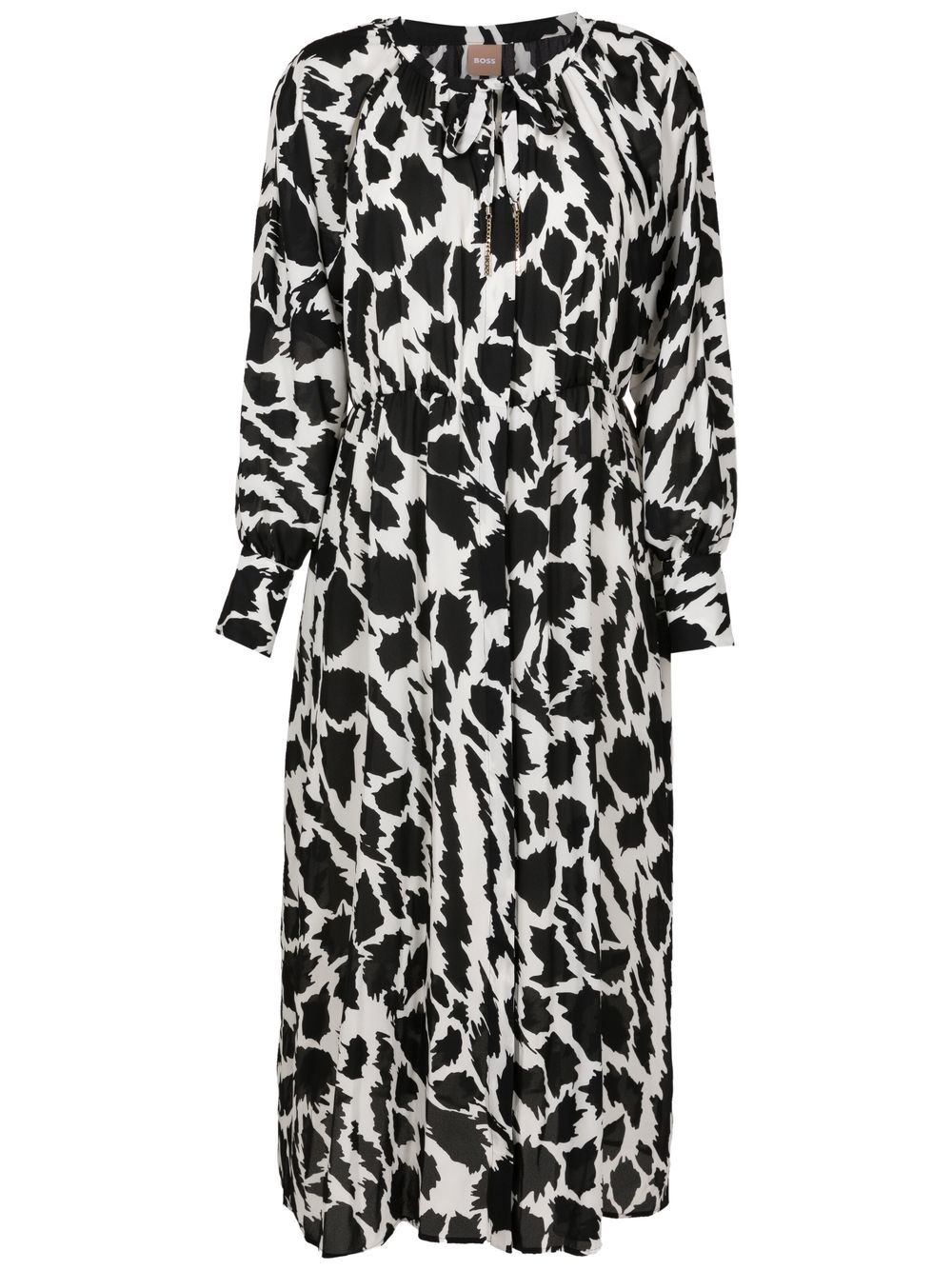 BOSS Midi-jurk met dierenprint Zwart
