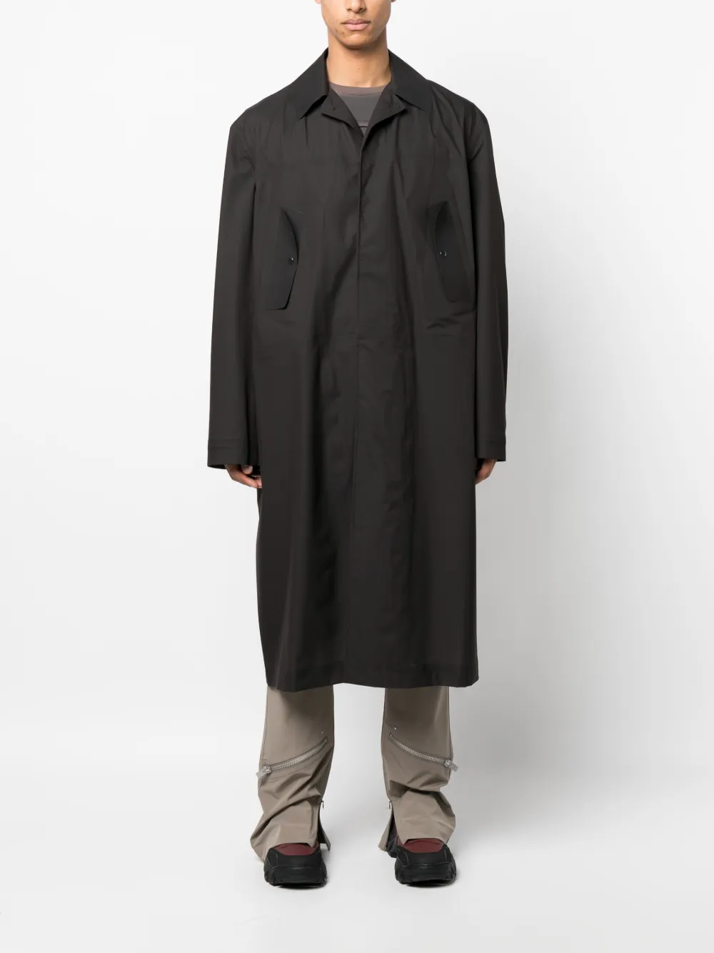 Shop Roa Single-breasted Button-fastening Coat In Black