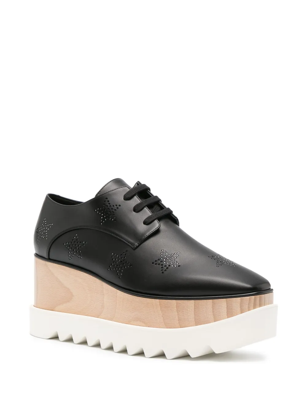 Stella McCartney Elyse 80mm wedge oxford shoes - Zwart