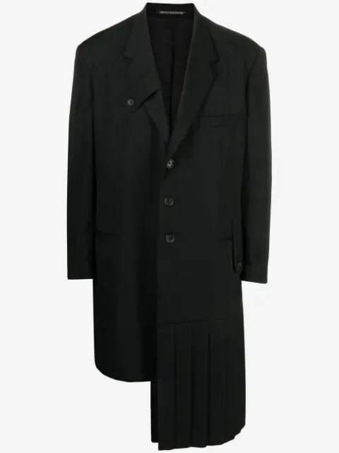 Yohji Yamamoto manteau boutonné à slogan imprimé