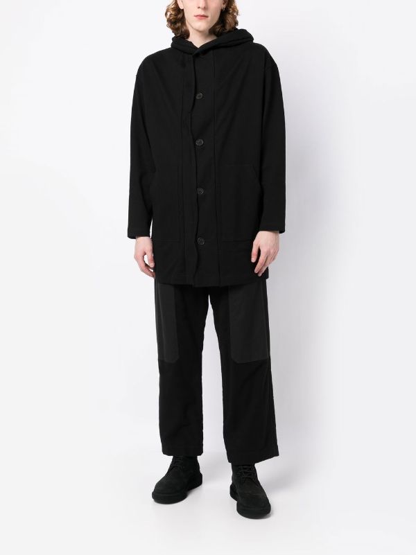 YOHJI YAMAMOTO HOODED FASTENER COAT | labiela.com