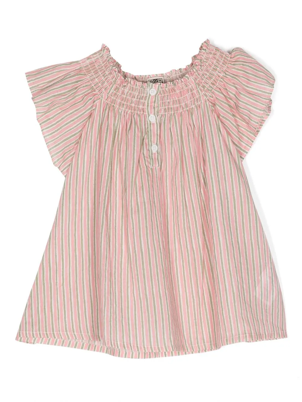 

Bonton stripe-prnt button-down blouse - Pink