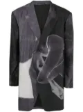 Yohji Yamamoto graphic-print single-breasted blazer - Grey