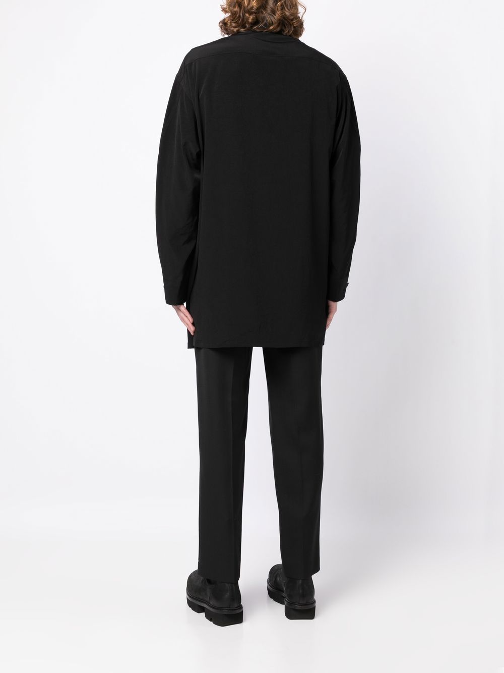 Shop Yohji Yamamoto Zip-pocket Shirt Jacket In Black