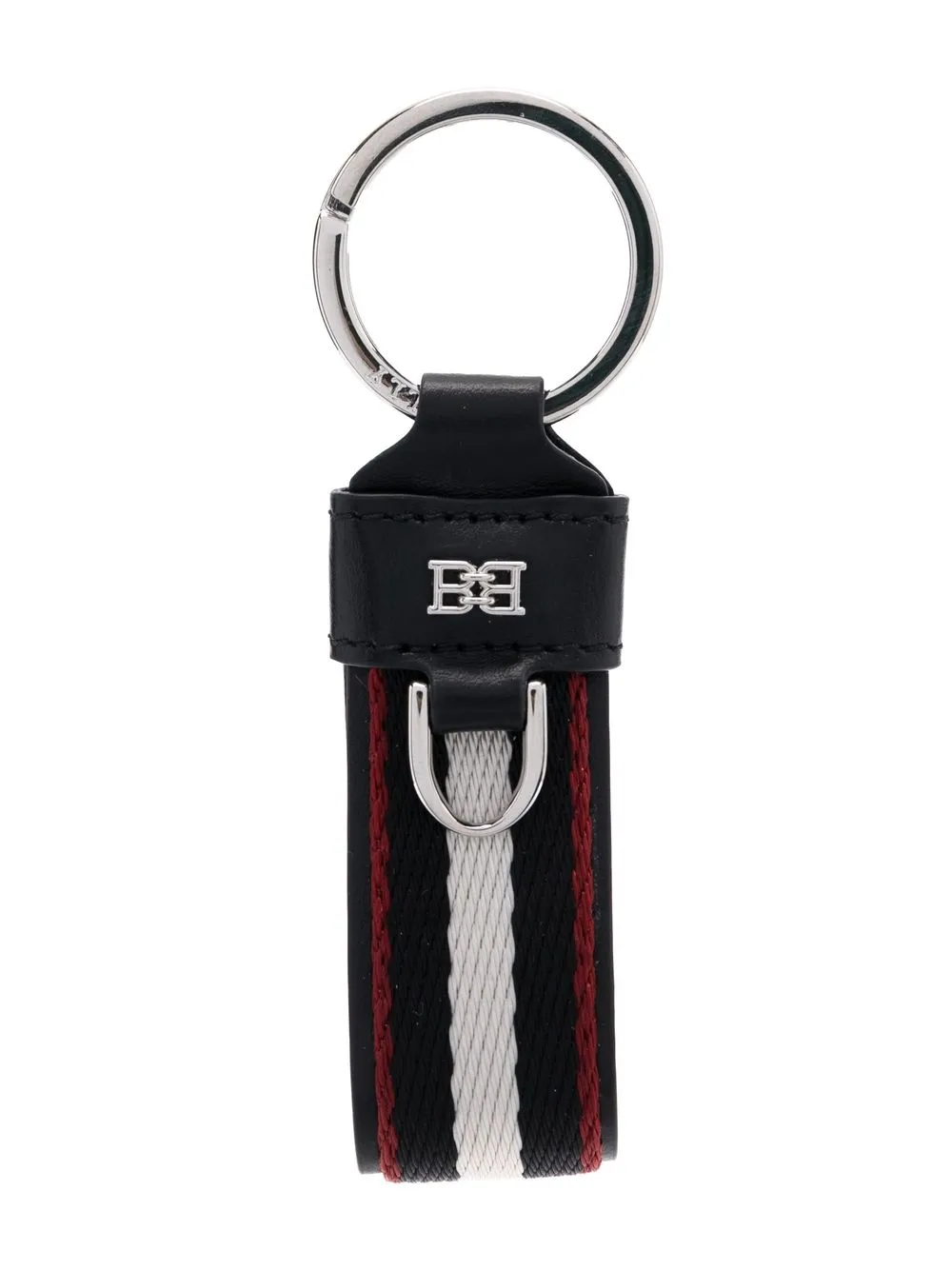 

Bally striped logo keychain - Black