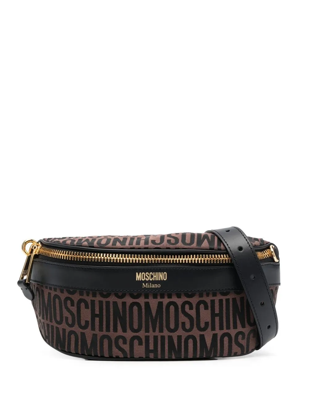

Moschino cangurera con logo estampado - Marrón