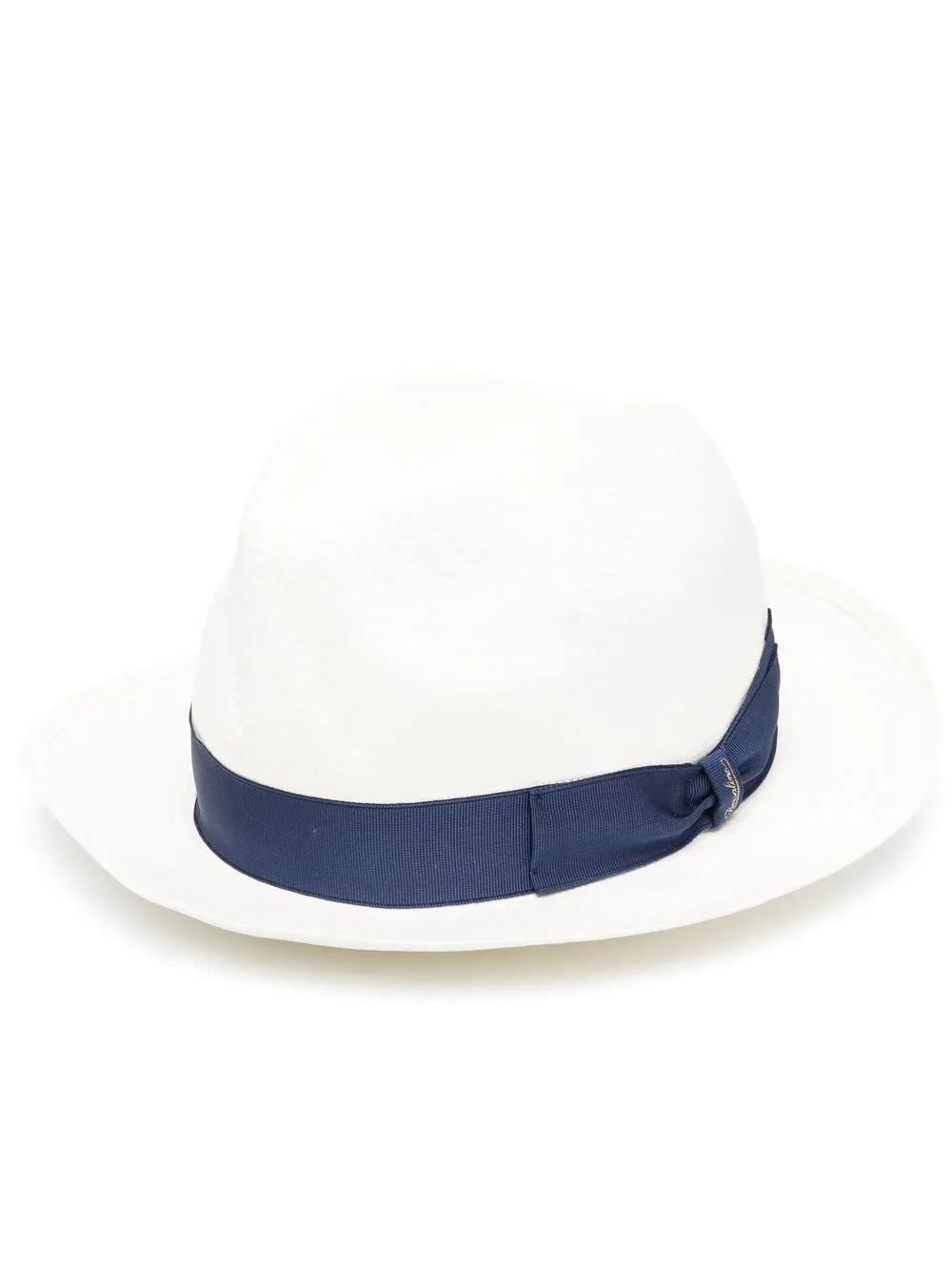 

Borsalino ribbon detail straw hat - White