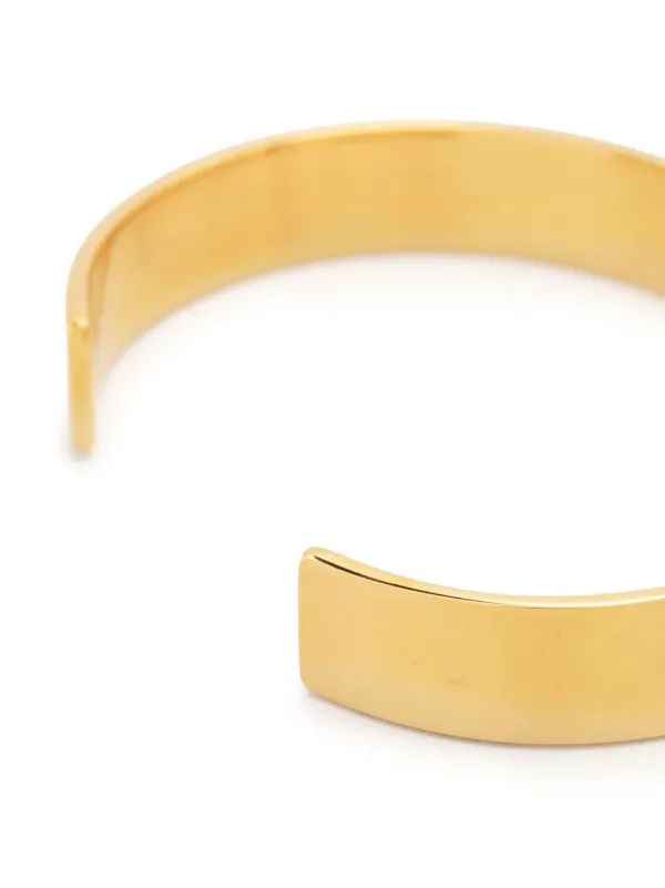★Maison Margiela★ Engraved Logo Bracelet Yellow Gold SM1UY Maison Margiela Gold Logo Cuff Bracelet 'Yellow gold plat