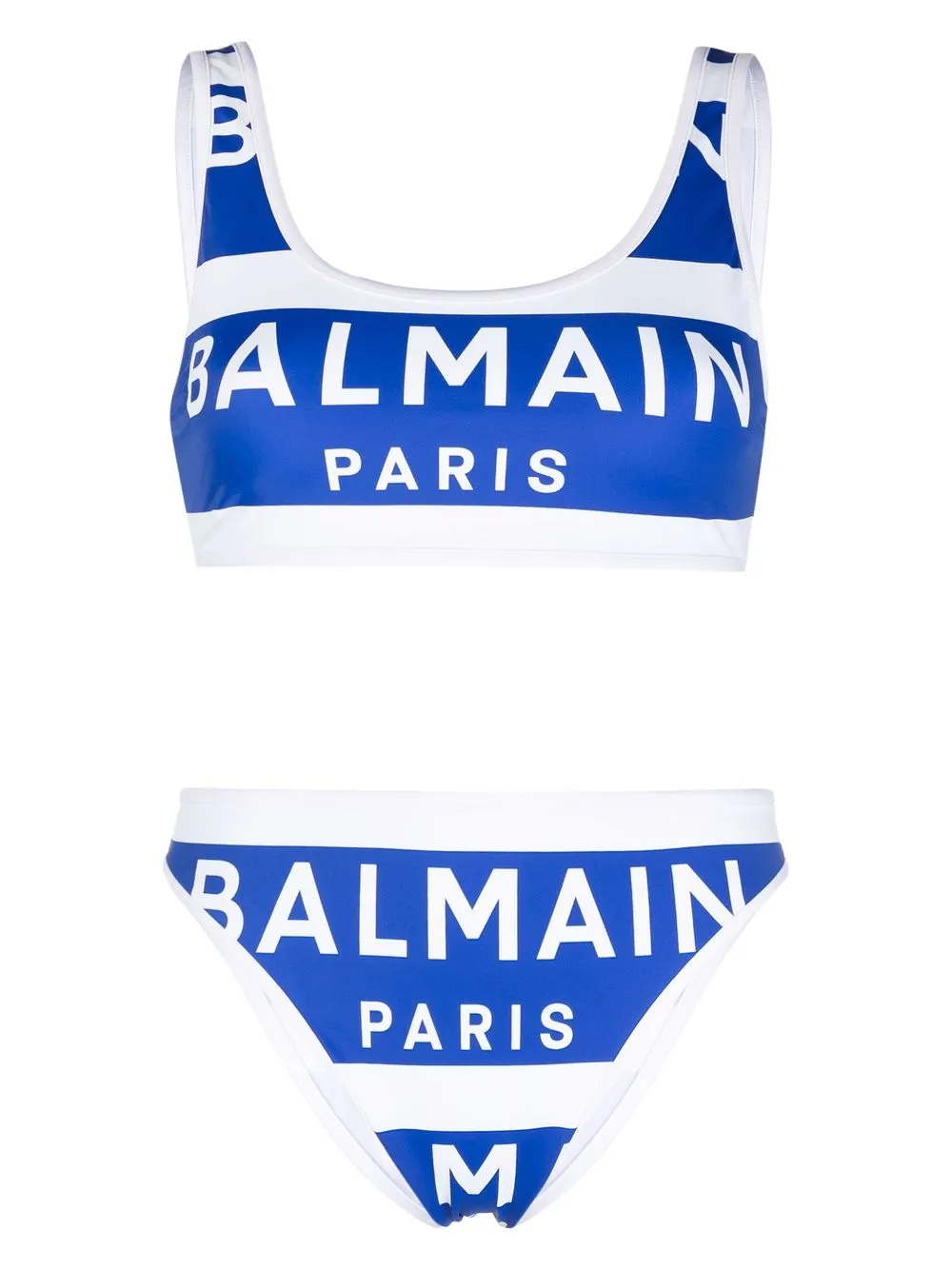 

Balmain logo-print bikini set - Blue