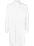 Yohji Yamamoto tab-collar long shirt - White