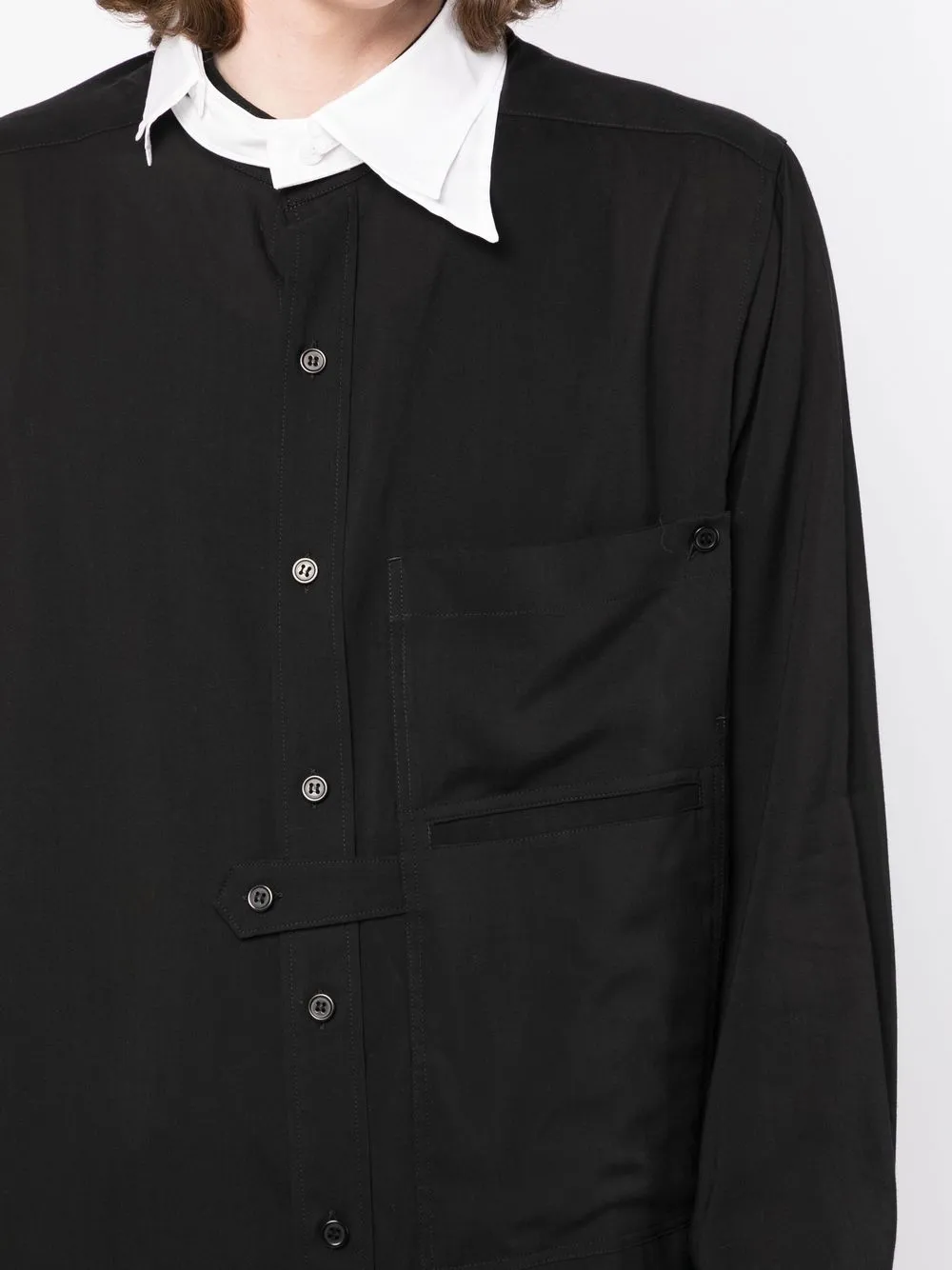 YOHJI YAMAMOTO TAB-COLLAR LONG SHIRT