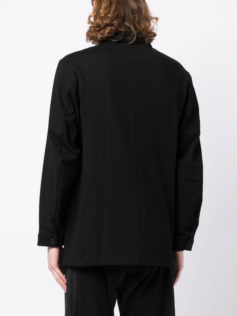 Shop Yohji Yamamoto Chest-pocket Long-sleeve Shirt In Black