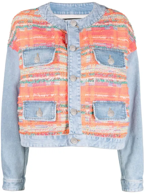 Veste en jean à empiècements contrastants - DSQUARED2 - Modalova