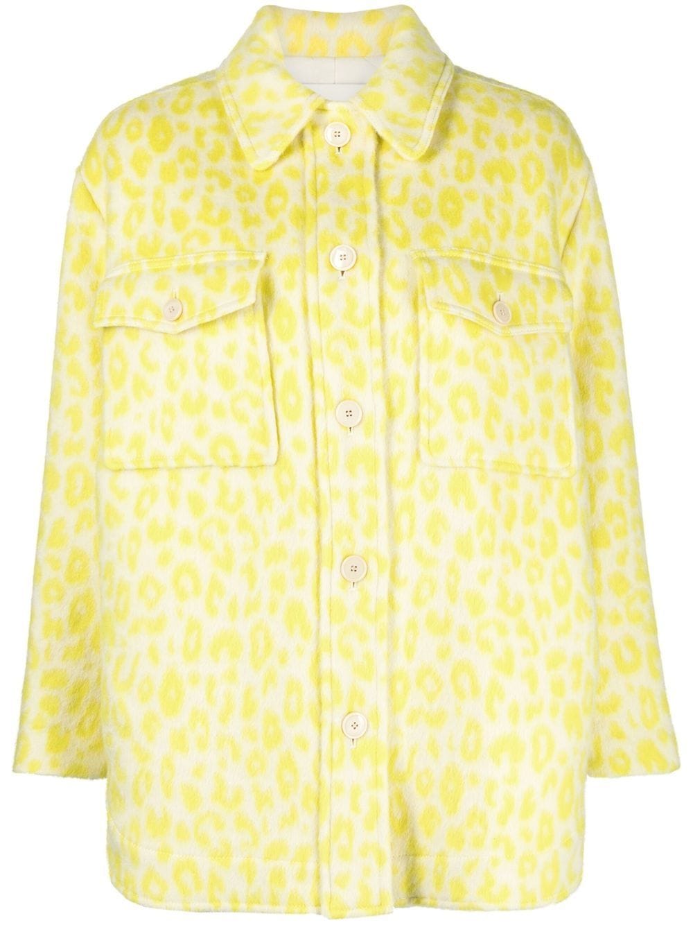 Isabel Marant Odelino Leopard-print Wool Jacket In Yellow