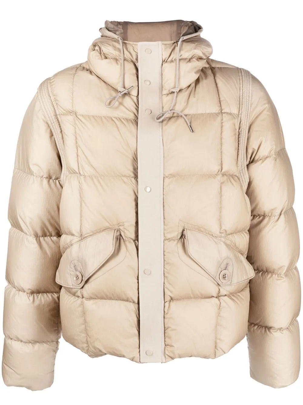 Ten C Detachable-sleeve Padded Jacket In 中性色
