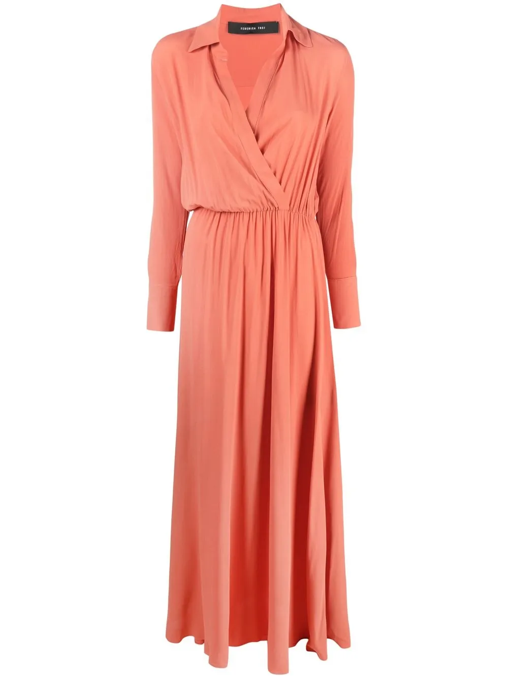 FEDERICA TOSI PLEATED LONG-SLEEVED MAXI DRESS