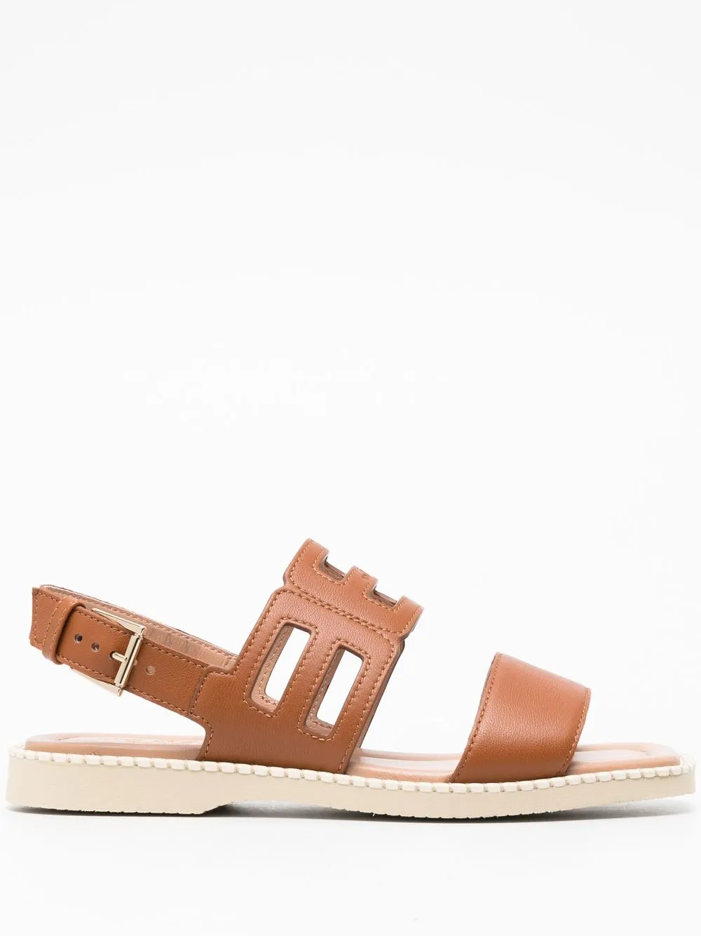 

Hogan logo-stamp slingback sandals - Brown