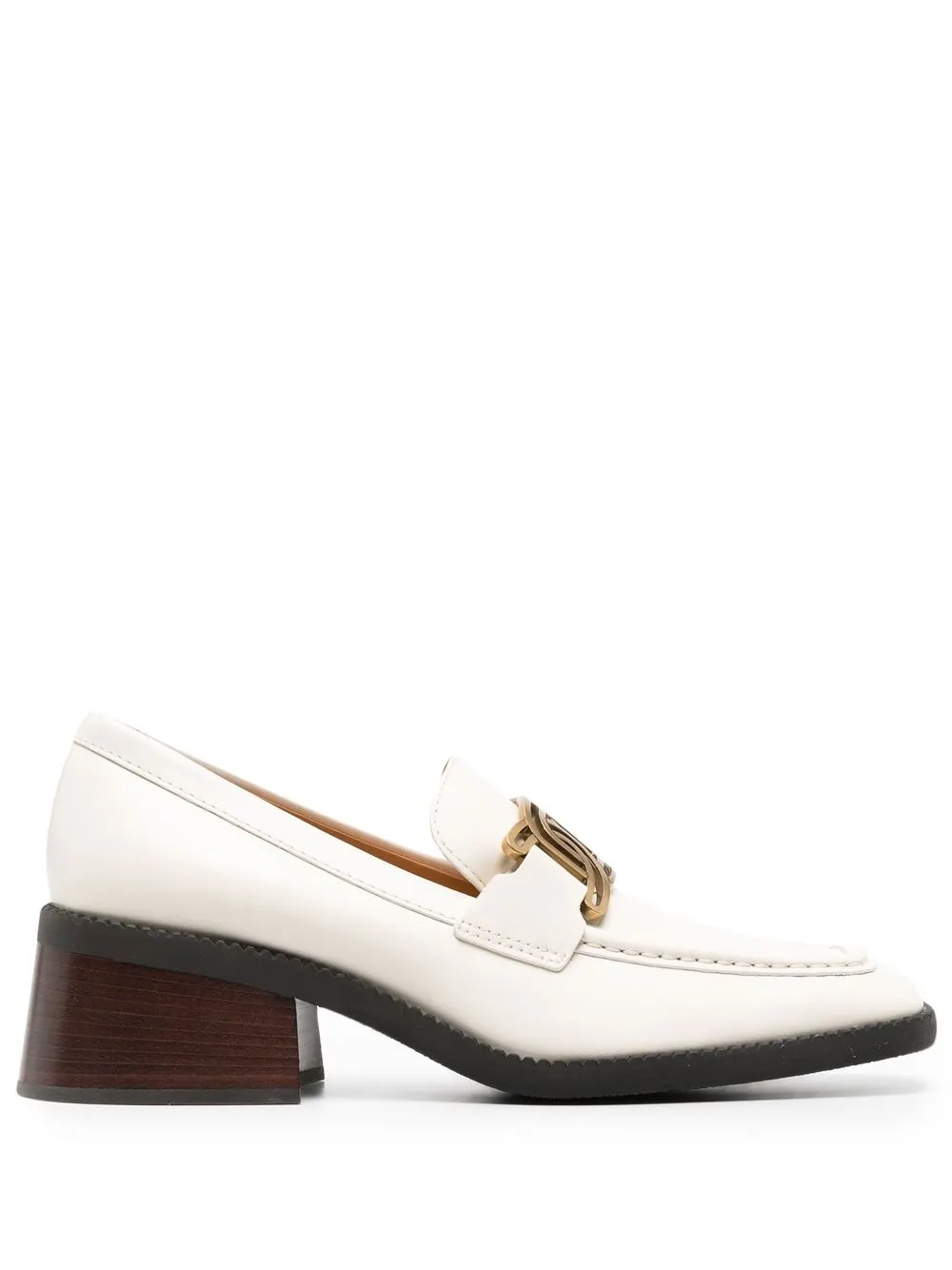 

Tod's Kate block-heel leather loafers - White