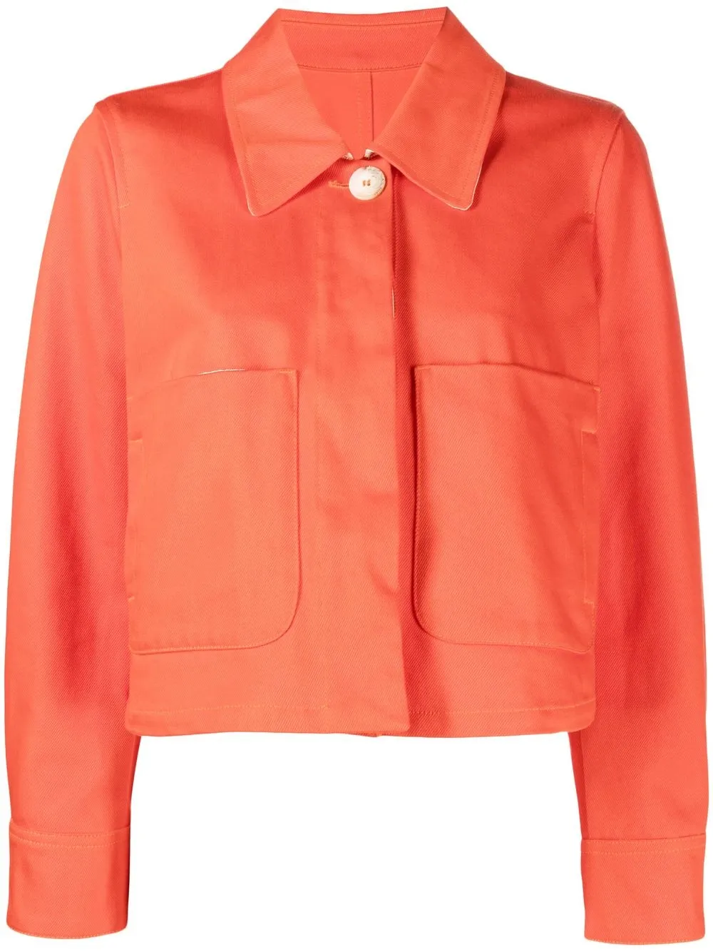 

Emporio Armani button-front shirt jacket - Orange