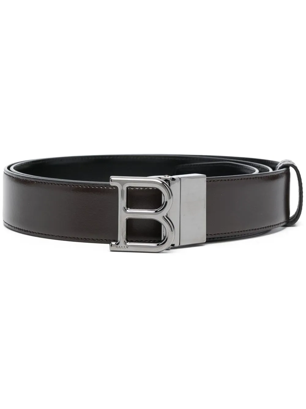 

Bally logo-buckle leather belt - Brown