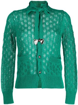 Metallic Knitted Tie Front Cardigan