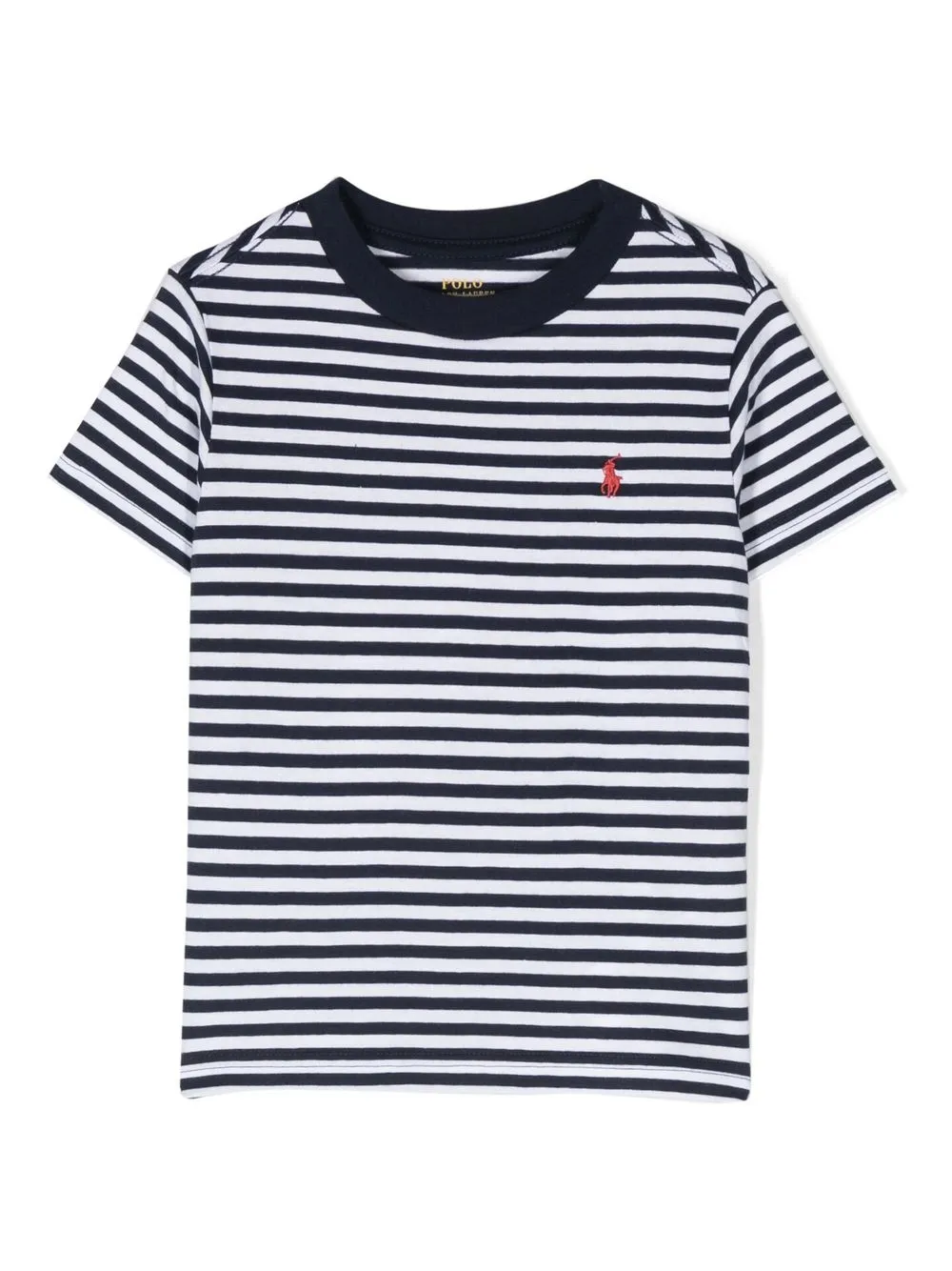 

Ralph Lauren Kids embroidered-logo stripped T-shirt - Blue