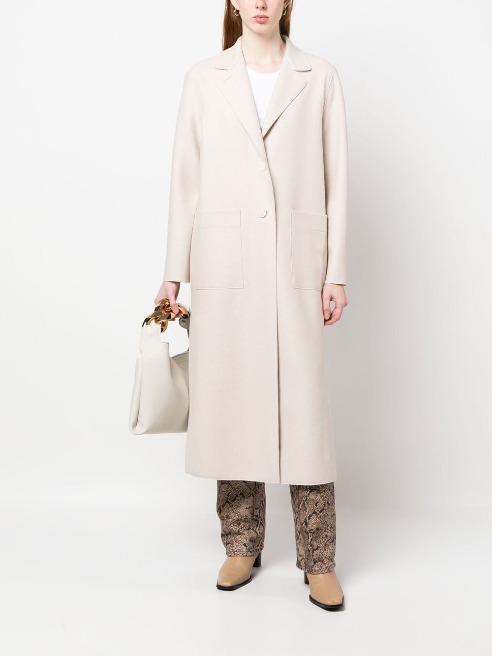 Shop Harris Wharf London Side Slit Trenchcoat In Nude